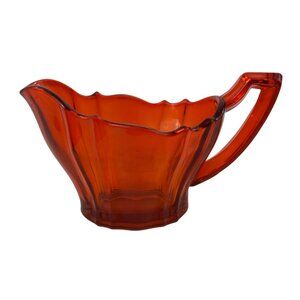 Vintage Tiffin Glass Tangerine Orange Creamer